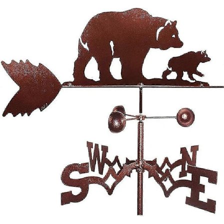 Metal Dyre Vindfløj - Have- & Gårdsdekoration + Vindretningsindikator