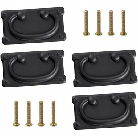 Antik handtagssats 4 st Antik handtag Antik handtag Möbelhandtag med skruvar 96 x 52 mm (4 st)