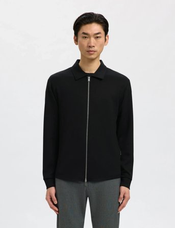 Selected Slhemanuel Soft Full Zip Sweat Noos - Black - M