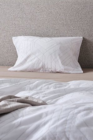 Jotex - Kussensloop Wit/grijs Wit/grijs - BRYONA - Koop Kussenslopen bij Jotex