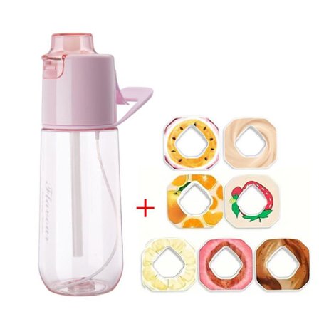 750 ml duftvannflaske med 7 smakskapsler, lekkasjesikker med sugerør, egnet for utendørs sport, barnegavene