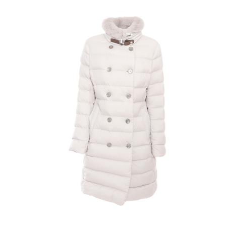 Moorer, Double-Breasted Coats Beige, Dames, Maat:M