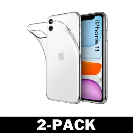 Genomskinligt Gummi Iphone 11 Skal Transparent Tpu 2-pack