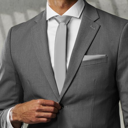 Cravate classique gris clair 6 cm pour hommes - Cravates slim