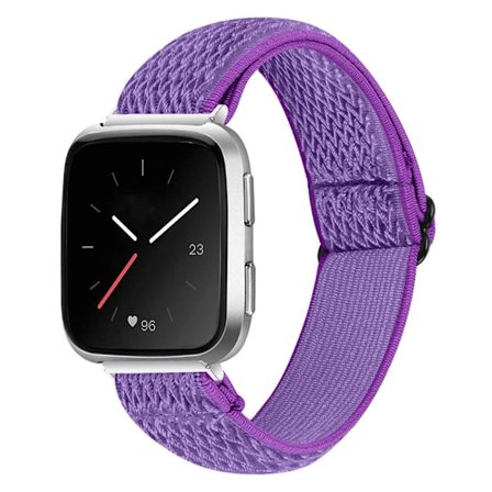 Fitbit Versa/Versa 2 -punottu nailonrannekoru, lila