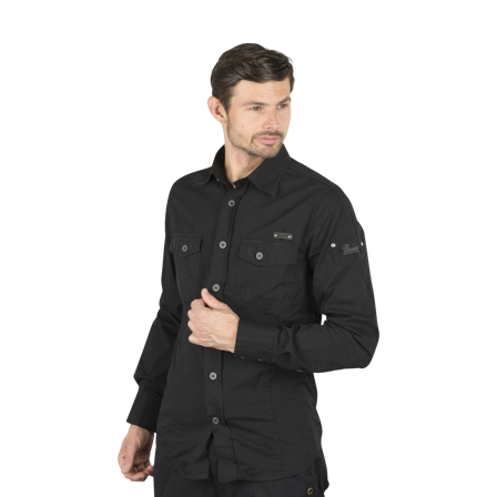 Skjorta Brandit Slim men Svart XL