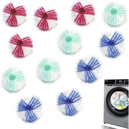 Pakke med 12 vaskemaskine hårvaskemidler kugler genanvendelige vaskemidler kugler vaskemaskine hår fjernelse kugle til rengøring af tøj og hår 