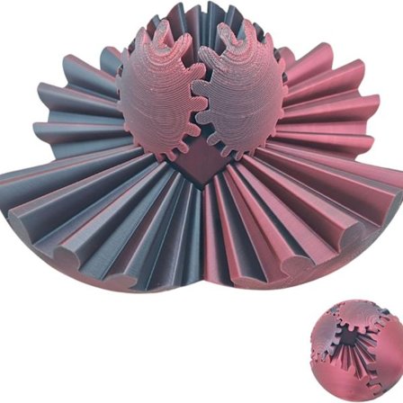 3D-printet 9,5 cm Gear Ball Roterende Kugle Cube Stress Relief Ball Angst Afslapning Finger Legetøj ABS Håndværk Legetøj