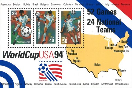 USA - VM i fodbold 1994 - Miniark - Postfrisk