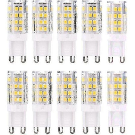 G9 LED-lamput, lämmin valkoinen 3000 K 5 W G9 LED-lamppu vastaa 40 W halogeenilamppuja 380 lumenia; ei himmennettävä, 10 kpl [Energialuokka A+]