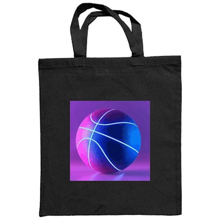 Stoffpose Basketball plakat neon ball sport basket fargerik lilla blått glødende bane retro design utøver kunst
