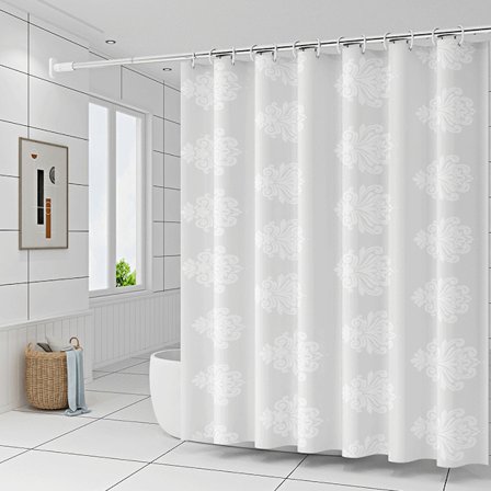 Kylpyhuoneen verhokangas suihkuverho suuri valkoinen kukka yksittäinen verho ilman tankoa leveys 80 * korkeus 180