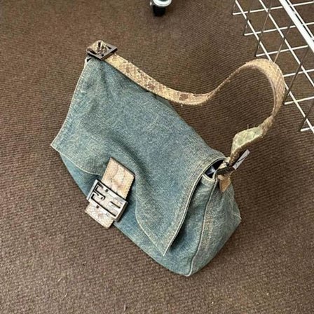 Denim axelväska Messenger Travel Bag Underarm Handväska