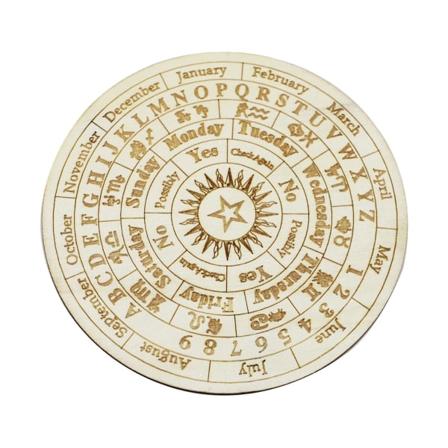 Stjerne Pendul Bræt Træ Dowsing Divination Bræt Rund Metafysisk Besked Bræt Heksekunst[HK] L