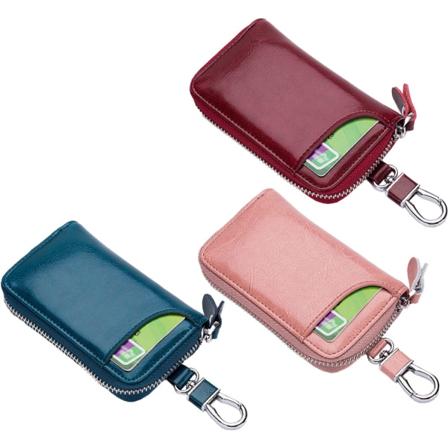 Nyckelringshållare i fullnarvsläder med 6 nyckelkrokar,