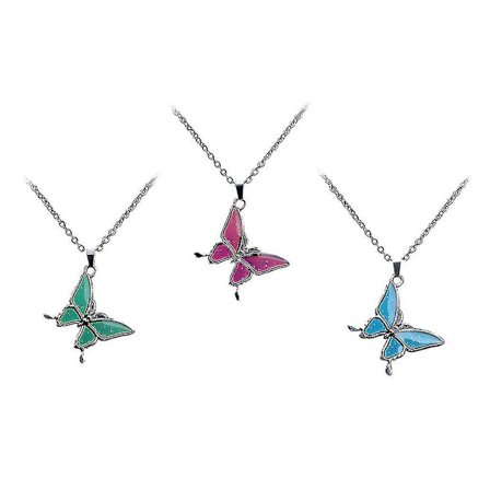 3st Funny Mood Change Color Butterfly Pedant Halsband Girl's Smycken
