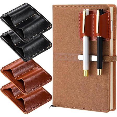 4 st PU Läder Pennhållare Clip Anteckningsbok Pennögla Stilren Journal Pennhållare Retro Pennklämmor Anteckningsbok Pennfodral för Journal 