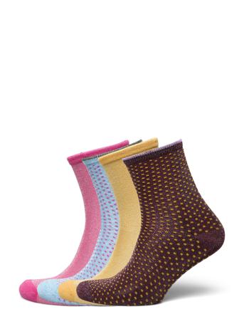 Dina Sock Mix 4 Pack Lingerie Socks Regular Socks Multi/mönstrad Becksöndergaard