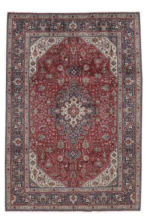 Tapis Tabriz 203X296 Marron/Rouge Foncé (Laine, Perse)