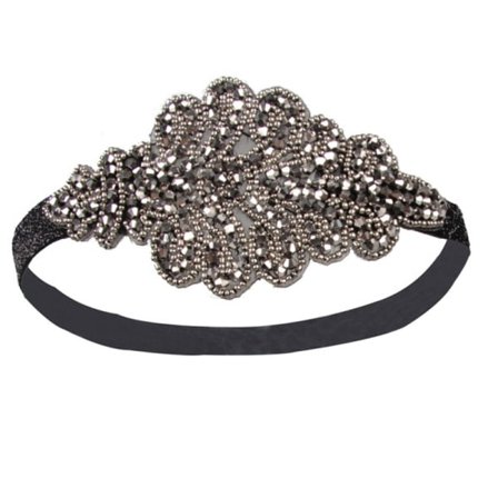 [NT] Elegantti vintage-tyylinen naisten timanttihiuspanta Joustavat päähineet hiuslenkki juhliin E