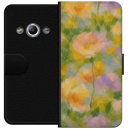 Kompatibelt Lommeboketui til Samsung Galaxy Xcover 3 Solvarme blomster i håndmalt romantisk stil