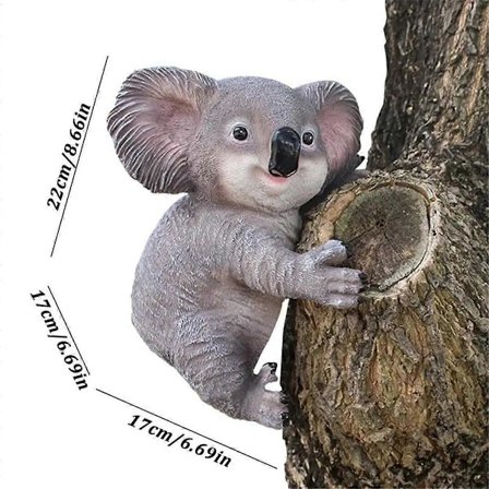 Koala Figur Sød Resin Gynge Dyr Resin Statue Bordpynt Udendørs Statuer til Have Plæne