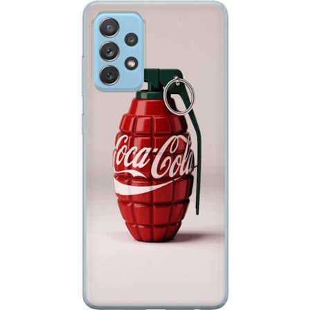 Kompatibel Mobilcover til Samsung Samsung Galaxy A52 5G Kunstnerisk illustration af Coca Cola granatæble i rødt og grønt, pop art inspireret motiv