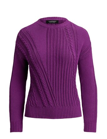 Lauren Ralph Lauren | Pointelle-Knit Cotton Crewneck Sweater | XL