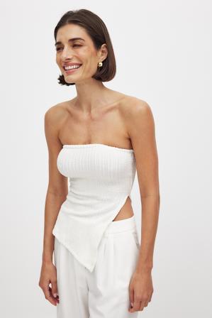NA-KD Haut tube structuré fendu le côté - Haut tube - OffBlanc - S (EU 34-36)