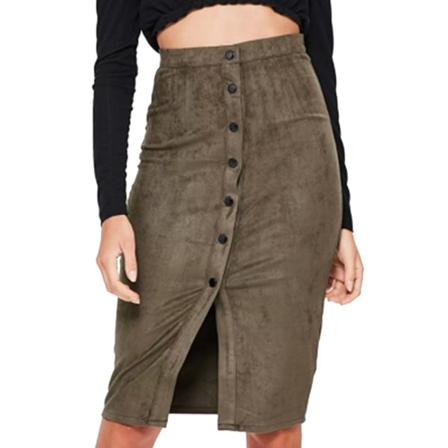 Halvkjol Med Mockaknappar