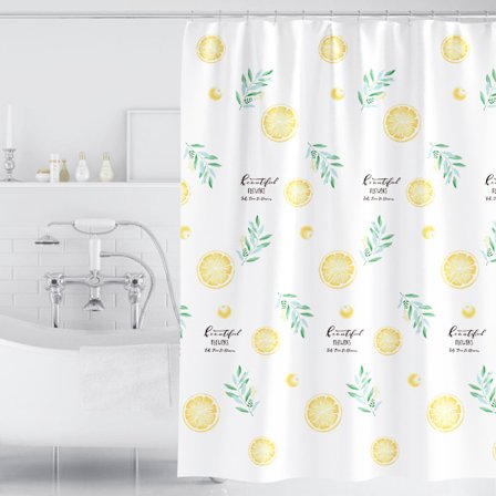 (Citronmönster) Duschdraperi 180x200CM Vattentätt Polyestertyg
