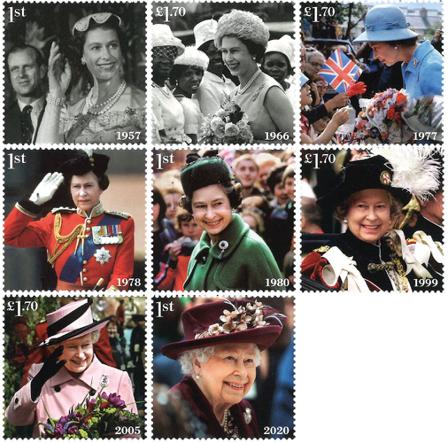 England - Dronning Elizabeth II's 70-års Regeringsjubilæum - Postfrisk sæt 8v