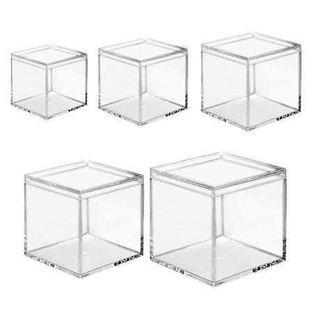 5 kpl Akryyli Candy-laatikot Makeiset Herkkujen Säilytyslaatikot Pienet Tavarat Säilytysastit Läpinäkyvät 10x10cm Transparent 10x10cm