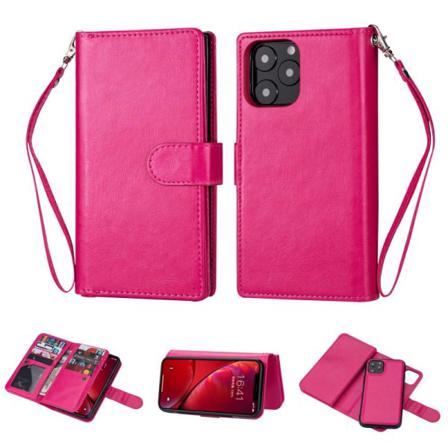 Iphone 11 Pro - Plånboksfodral Med 9 Kortfack / Magnet Skal - Ro Pink Rosa