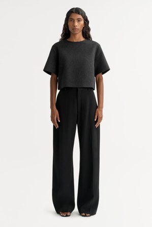 Soft Goat - Woven Top - Women cashmere sweater - XL - Charcoal