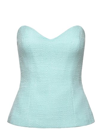 Mariska Longline Strapless Top Blue Bardot