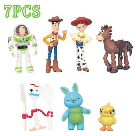 7 stk Toy Story 4 Buzz Lightyear Actionfigur Woody Jessie Ducky Dukke Leke Samleobjekt Modellleker Barn Julegave