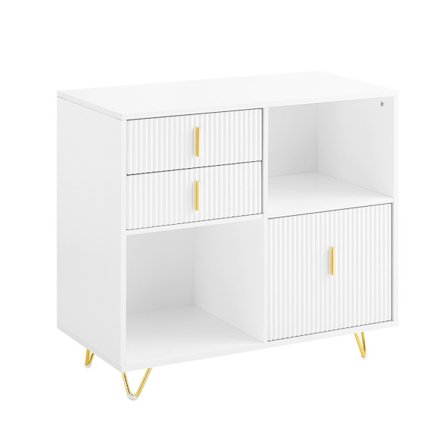 SoBuy Kontorsmöbel med 3 lådor i vitt 80x40x75cm, funktionell ASK11-W