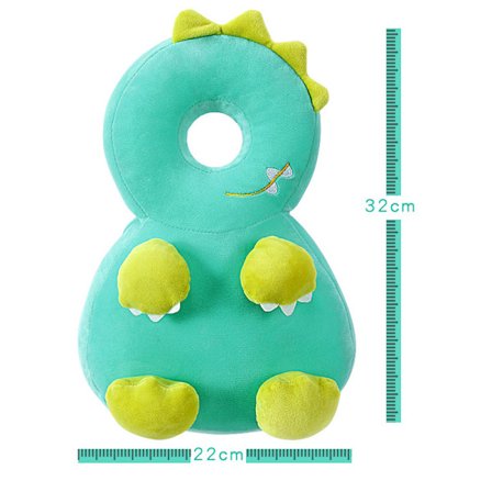 Huvudskyddskudde, babyhuvud- och ryggskydd för krypning och gång (dinosaurie)