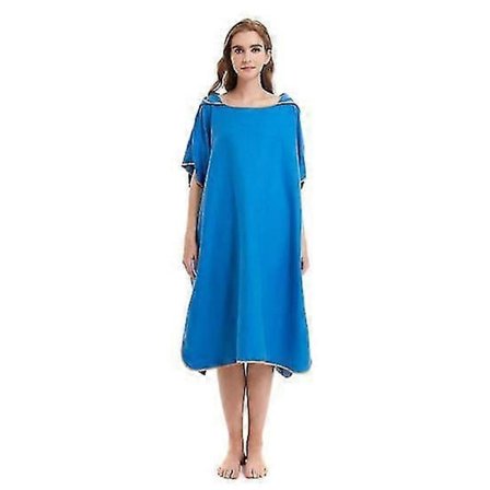 Mikrofiber Badhandduk med Huva Snabbtorkande Vattenabsorberande Dubbelsidig Mjuk Vuxen Badrock Strand Simkläder Ombyte Surf Poncho Kappa