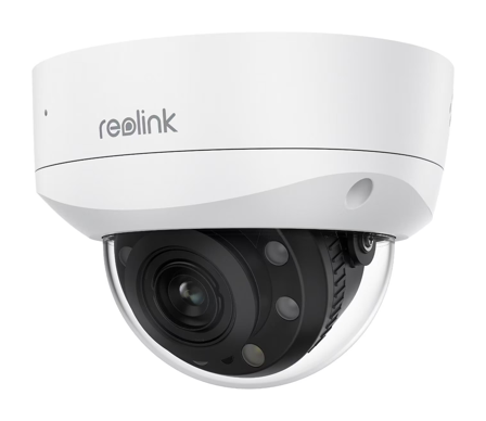 Reolink P437 - vandalsikkert 4K-kamera PoE overvåkningskamera med 5X optisk zoom, AI og spotlys - strøm og data via nettverkskabel