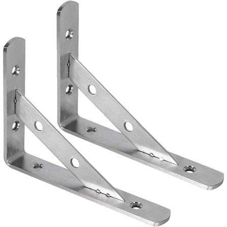 Seinätelineen kannattimet Raskaat ruostumattomasta teräksestä valmistetut hyllyn kannattimet 2 kpl Kelluvat hyllyt 90 asteen kolmion muotoiset hyllyn 