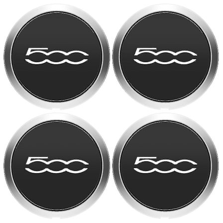 4 stk. 133 mm navkapsler til Fiat 500 hjul Centernavkapsler Sæt 68078419AC 68078421AC Cover Sliver 51884863