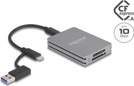 Delock USB-C Reader for SD & CFexpress Type A cards