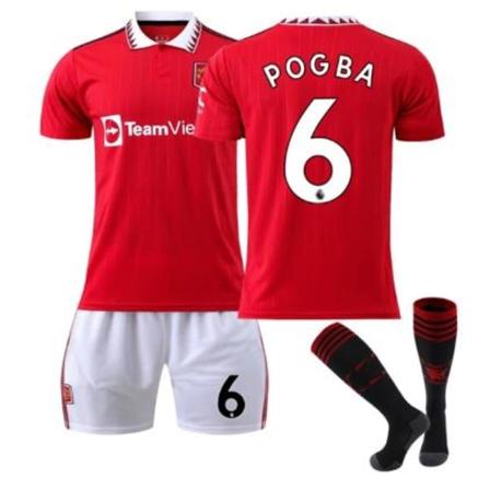 2022/23 Ny voksen fotballdrakt fra Manchester United POGBA 6 6-7 år