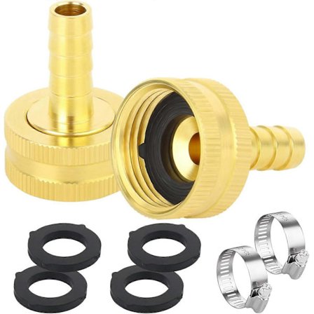 2 stk. 3/8 Barb til 3/4 hun GHT gjenge svingbar messing hageslange rørkobling OWE