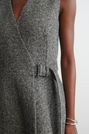 COS Women's Vestido Corto Cruzado De Tweed in Gris