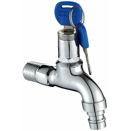 Tyverisikret utendørs kran, tyverisikret messingkran, låsbar utendørs kran, for vaskemaskin i hagen sølv