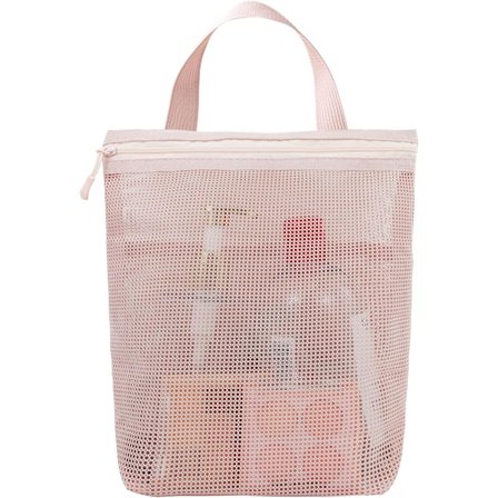 Verkkosuihkukori, kokoontaitettava ja kannettava suihkulaukku vetoketjutaskulla, nopeasti kuivuva verkkokosmetiikkalaukku kahvalla kuntosalille, 