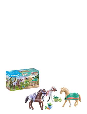 Playmobil Horses Of Waterfall Three Horses With Saddles - 71356 Patterned PLAYMOBIL